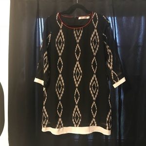 Black Aztec print mini dress